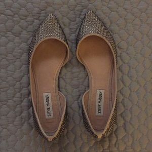 Steve Madden Grey Crystal Flats